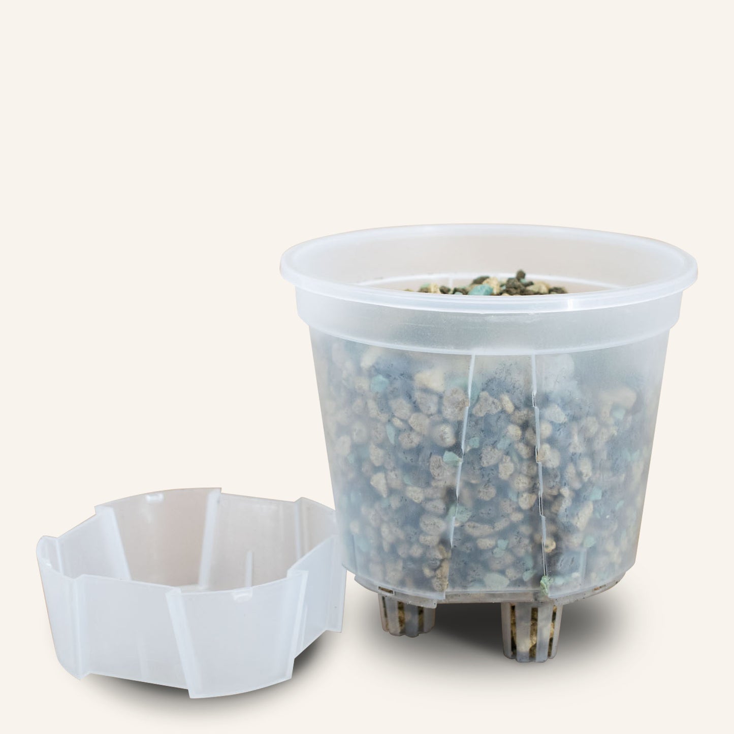 Genomskinliga självbevattnande blomkrukor